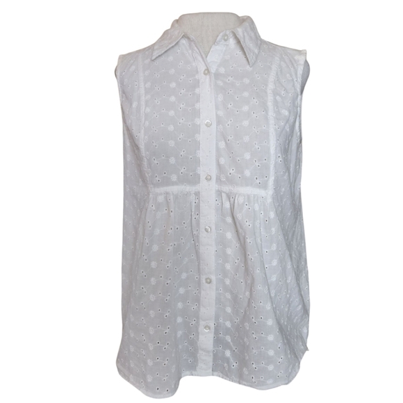 Westport Button Down Sleeveless Blouse - Picture 1 of 5
